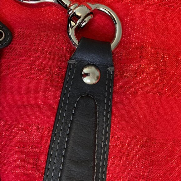 Coach Handbag in Black with Leather Trim and Light Blue Lining - Picture 10 of 15